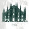 Milan Cathedral. Gothic architecture. Vector