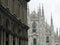 Milan Cathedral with high white pointed peaks
