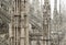 Milan cathedral roof gothic ornaments spire pointed archs statues