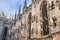 The Milan cathedral\\\'s exterior is adorned with a multitude of intricate sculptures, spires, and architectural details