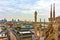 Milan Cathedral spires and statues at the rooftop Italy