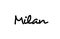 Milan city handwritten word text hand lettering. Calligraphy text. Typography in black color