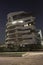 Milan Citylife district residential building designed by Zaha Hadid at night, Italy