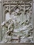 Milan - detail from main bronze gate -  birth of Virgin Mary by Ludovico Pogliaghi, 1906