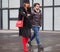 MILAN - FEBRUARY 22, 2018: Fashionable couple street style outfit