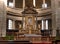 Milan, Italy - 09 May 2018: Altar of the Basilica of San Lorenzo Maggiore. The altar is richly decorated. In the center