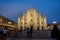 Milan, Italy - 14.08.2018: Milan Cathedral, Duomo di Milano, Italy, one of the largest churches in the world at night