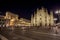 Milan, Italy - 14.08.2018: Milan Cathedral, Duomo di Milano, Italy, one of the largest churches in the world at night