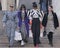 MILAN, Italy: 19 February 2020: Fashion bloggers and models street style outfits