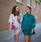 MILAN, Italy, 20 septembre 2018: Fashionable models posing for photographers