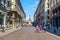Milan, Italy - 25.06.2018: Via Dante street in the center of the