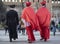MILAN, Italy: 9 mars 2019: People in carnival outifts