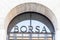 Milan, Italy - Circa March 2022: stock market building - Borsa di Milano, Italian finance and business core