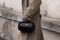 Milan, Italy - February, 22, 2024: woman wears Prada bag, fashion blogger outfit details