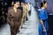 MILAN, ITALY - FEBRUARY 24: Models walk the runway finale at the Tods fashion show during the Milan Fashion Week