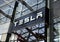 MILAN, ITALY - JULY 19, 2017: Tesla Motors store in Piazza Gae Aulenti square in Milan, Italy