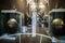 MILAN, ITALY - JUNE 9, 2016: antique globes at the Science and T