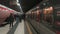 Milan, Italy Metro Coach in platform with passengers.