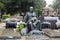 Milan, Italy, Sculpture and gravestone of the Monumental cemetery.