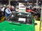 Milan, Lombardy Italy - November 23 , 2018 - Exhibitor show photos of the process of restauration for a Porsche Targa 1972 at Auto
