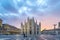 Milan Piazza with view of Milan Duomo in Italy