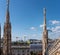Milan seen from the roof of the cathedral, work on the roofs of the city