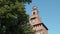 Milan sforza castle behind some trees