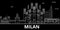 Milan silhouette skyline. Italy - Milan vector city, italian linear architecture, buildings. Milan travel illustration