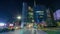 Milan skyline with modern skyscrapers in Porta Nuova business district night timelapse hyperlapse in Milan, Italy