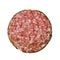 Milan type salami slice, clipping path.