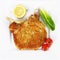 Milanese cutlet in white background