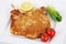 Milanese cutlet in white background