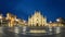 Milano Duomo Cathedral at night, panoramic image taken in Milan