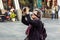 MILANO ITALY , 13 .MARCH 2019 : photografer make a photo of tourists in a new finantial district