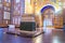 MILANO, ITALY, JANUARY 2, 2018: Interior of the main entrance to the Cimitero monumentale in Milano, Italy