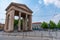 MILANO, ITALY, JULY 19, 2019: People are passing Arco di Porta Ticinese in center of Milano, Italy