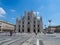 Milano, Italy. The main facade of the Dome and the square. The famous Cathedral in Milan. The church a main landmark of the town