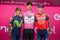 Milano, Italy May 28, 2017: The final podium of the Tour of Italy 2017 after 21 days of race