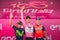 Milano, Italy May 28, 2017: The final podium of the Tour of Italy 2017 after 21 days of race.