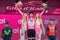 Milano, Italy May 28, 2017: The final podium of the Tour of Italy 2017 after 21 days of race.