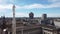 Milano, Italy. Panorama of the city and the Velasca skyscraper from the roof terrace of the cathedral