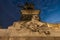 Milano piazza duomo at night lion monument