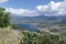 Milazzo town into sicily island landscape viewed froma viewpoint of an outside hill