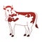 Milch cow cartoon red lines