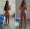 Mild weight loss during seven days before and after realistic photography. Weight loss authentic selfie photos