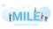 Mile maximum impact little effort concept with big word or text and team people with modern flat style - vector