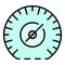 Mile per hour speedometer icon color outline vector