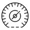 Mile per hour speedometer icon, outline style
