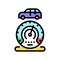 mileage car equipment color icon vector illustration