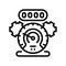 mileage rollback line icon vector illustration